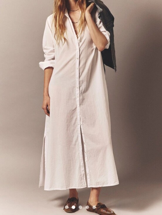 XiRENA Dresses & Skirts - White Button-Front Midi Shirt Dress.      Xirena Women's Size Small